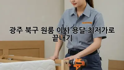 광주 북구 원룸 이사, 용달 최저가로 끝내기!
